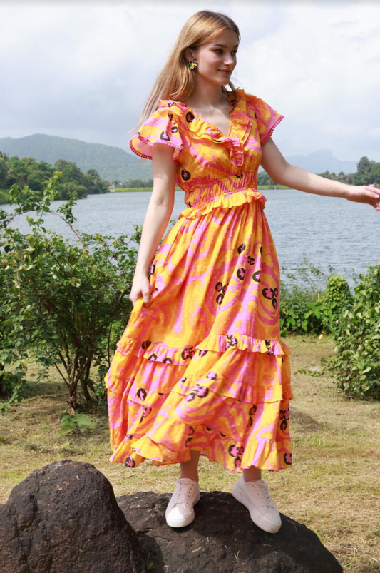 Ana Maxi Dress in Oriental - The French Shoppe