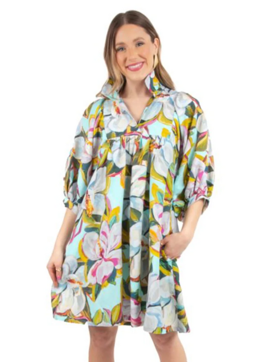 Stella Dress in Linen Magnolia - The French Shoppe
