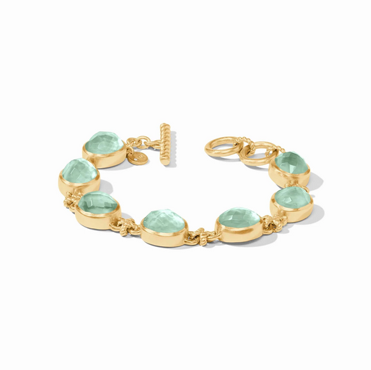 Nassau Demi Stone Bracelet in Iridescent Aquamarine Blue - The French Shoppe
