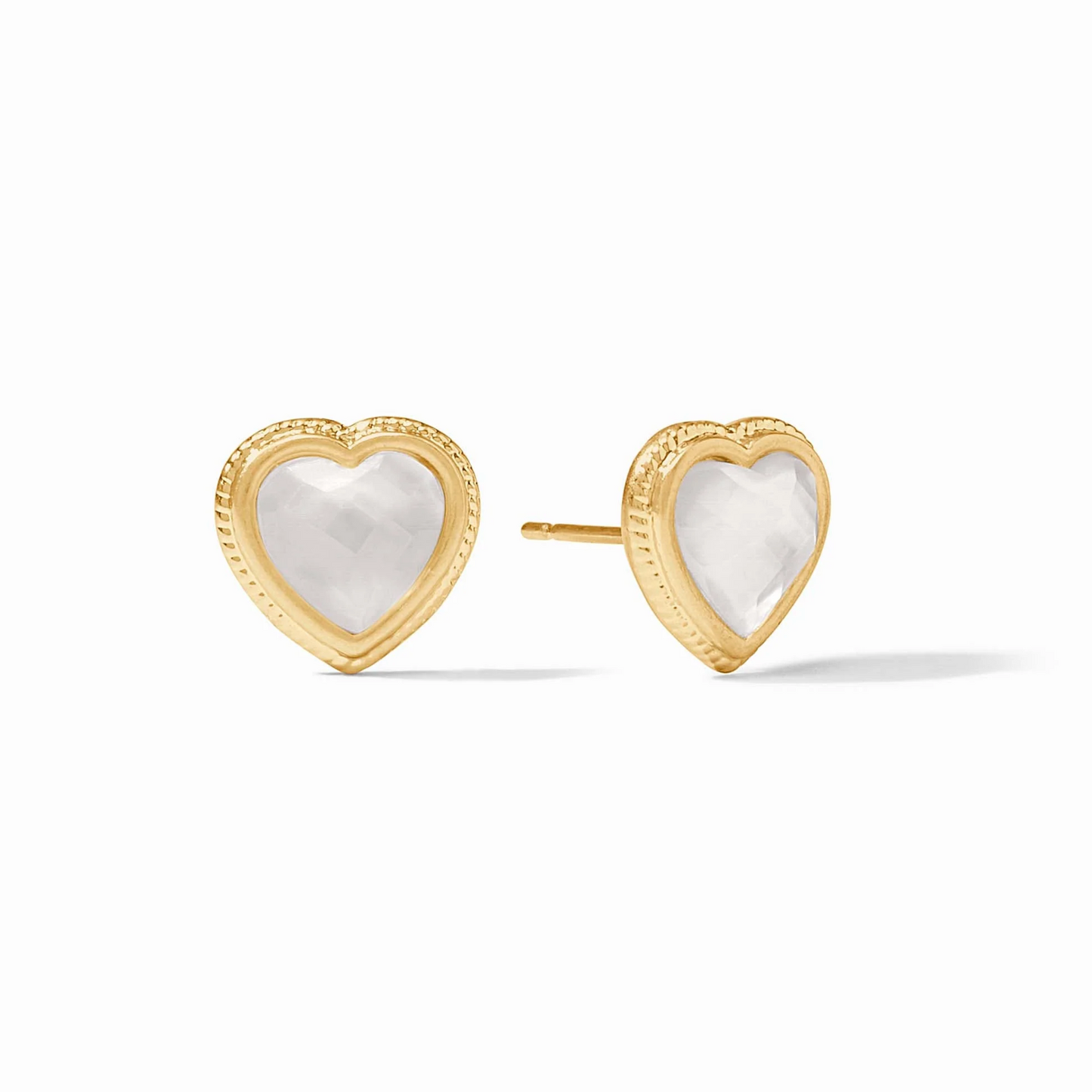Heart Stud in Iridescent Clear Crystal - The French Shoppe