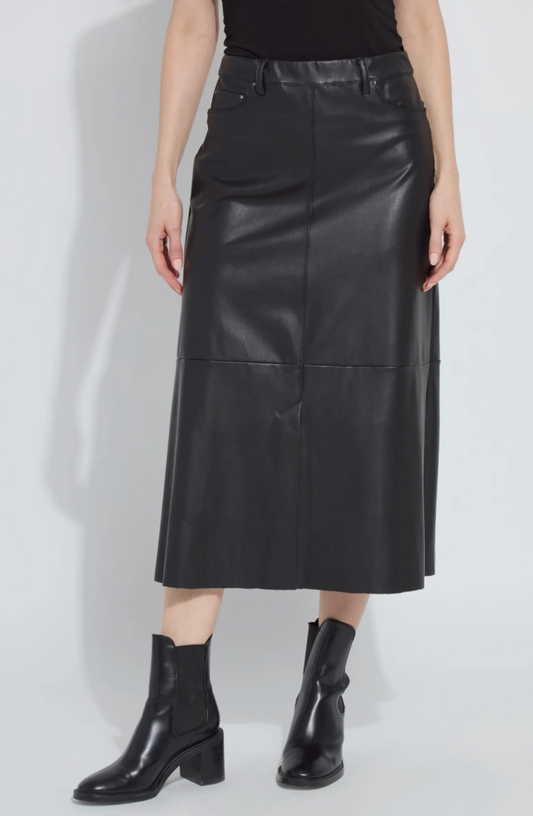 Warren A-Line Vegan Leather Skirt.