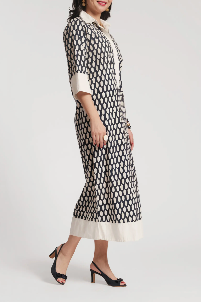 Tracey Midi Dress in Loop Print