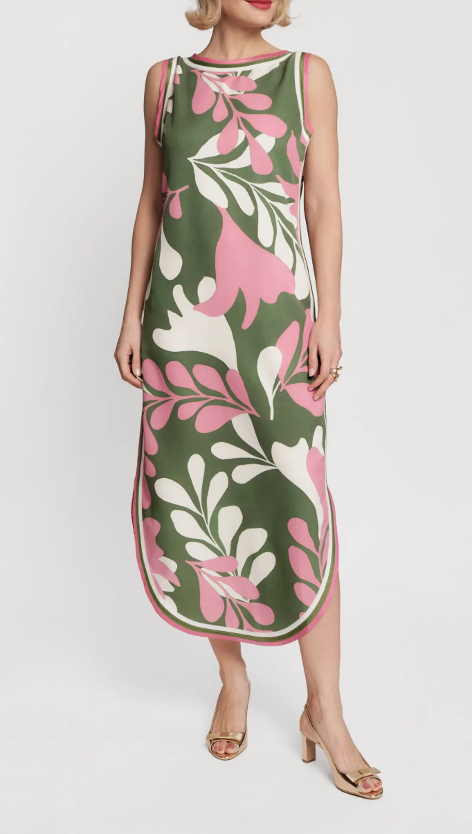 Selena Maxi Dress in Modern Palm