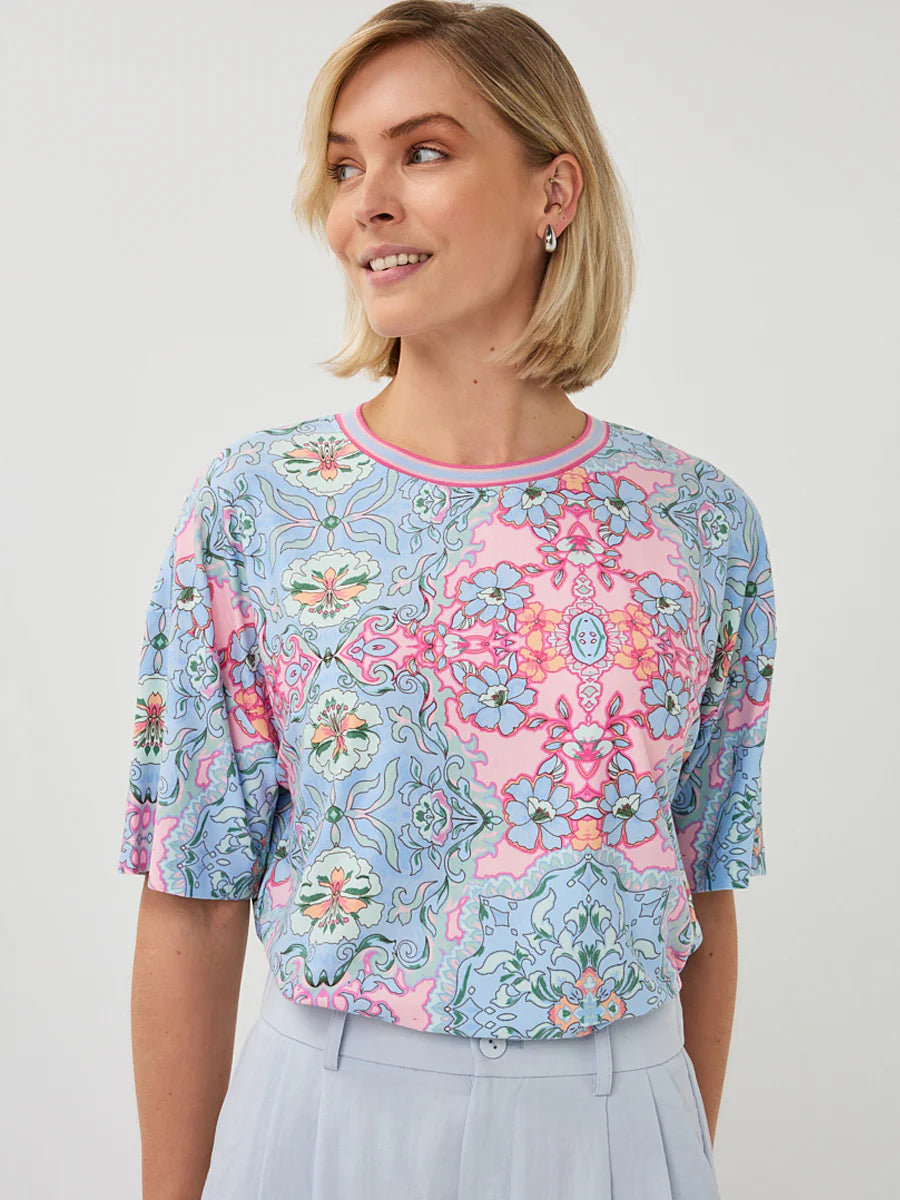 Print Round Neck Top