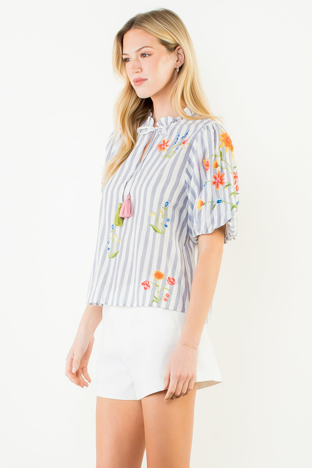 Stripe Blooms Top