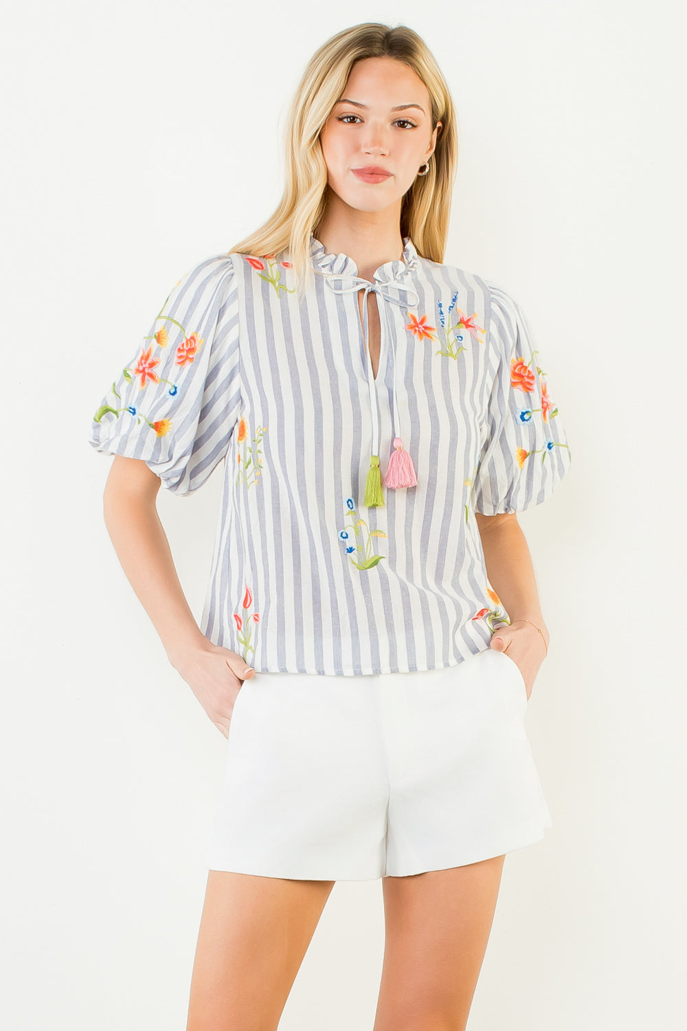 Stripe Blooms Top
