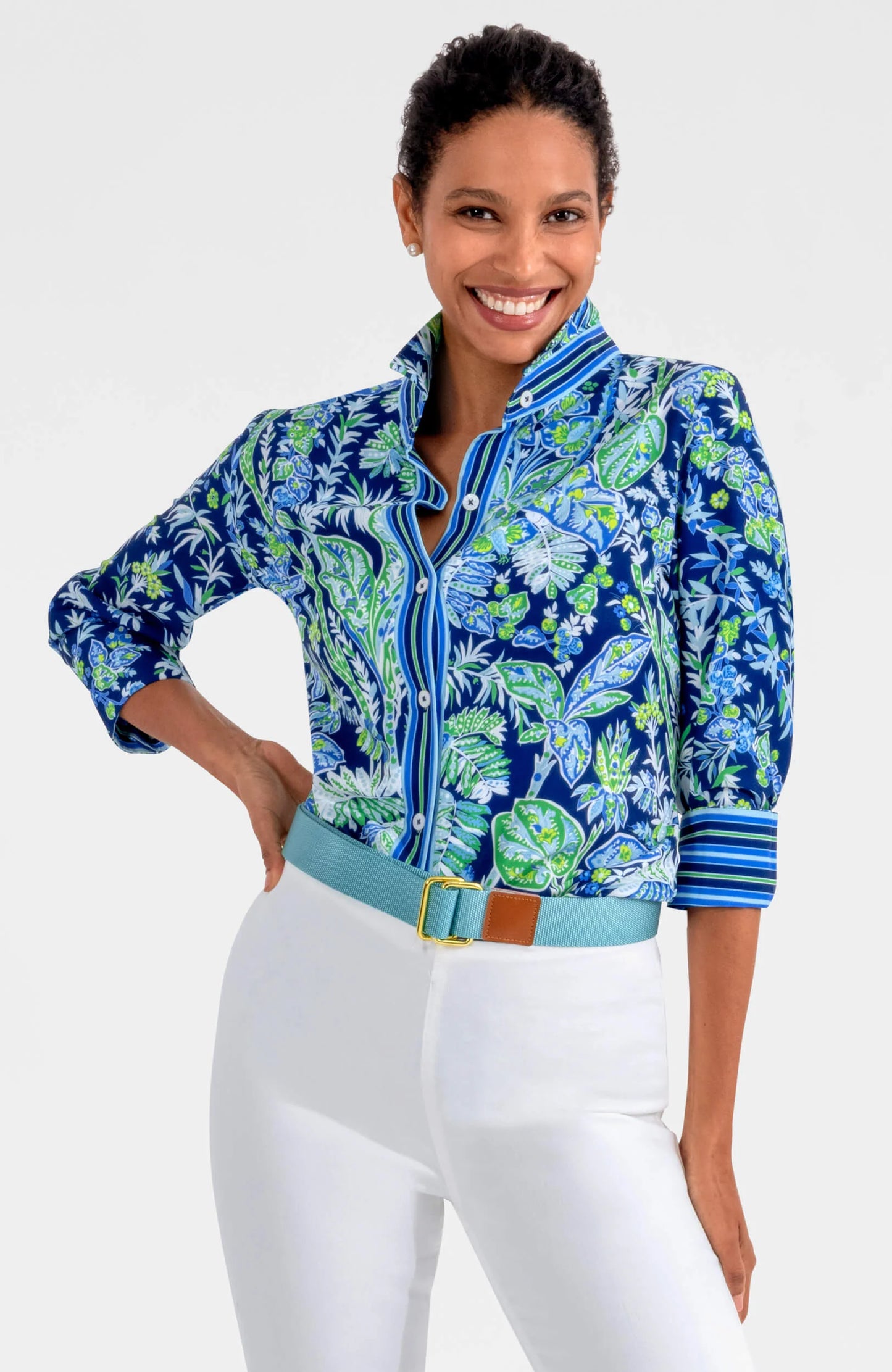 Boyfriend Shirt in Vintage Vines