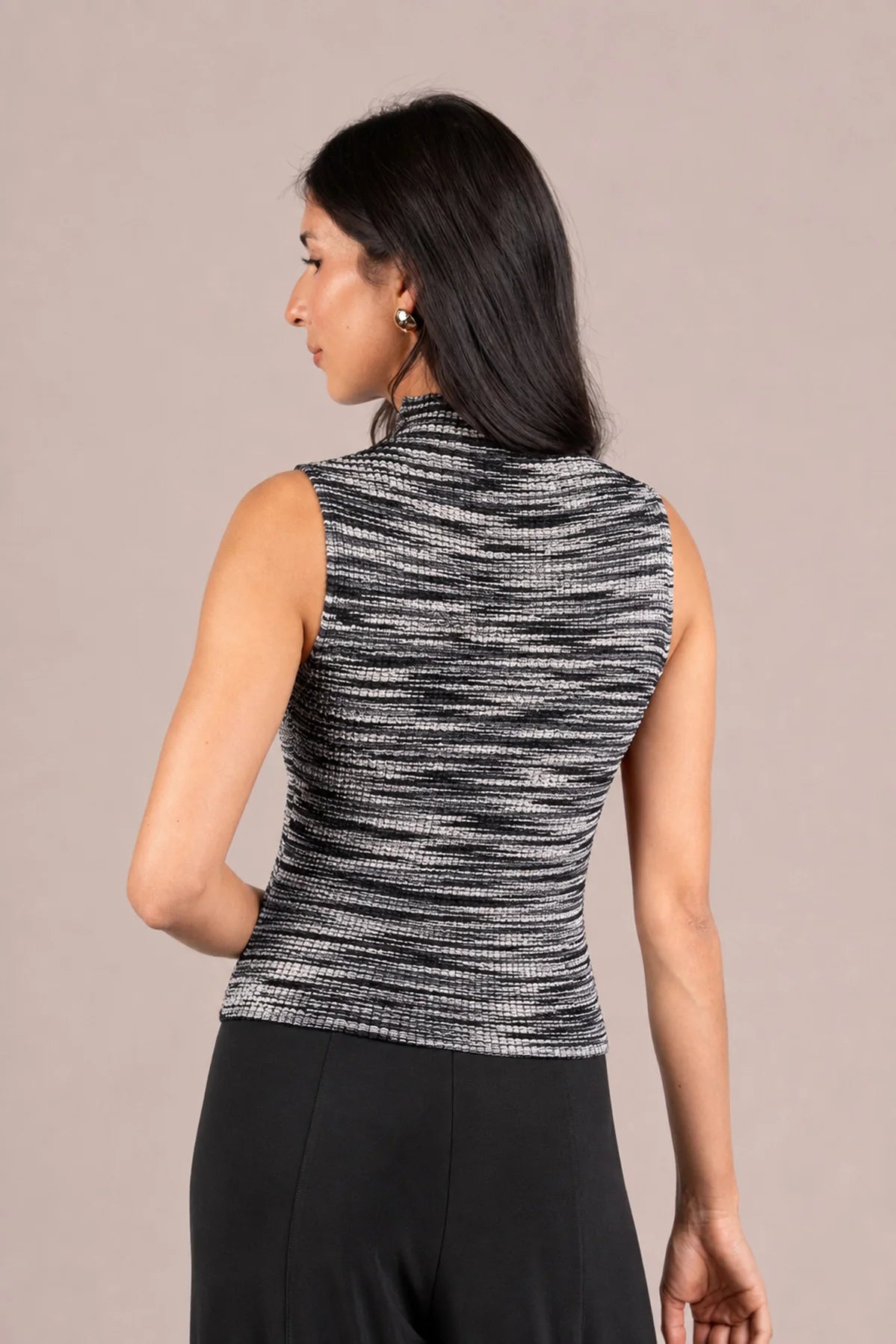 Plisse Mock Neck Tank Print