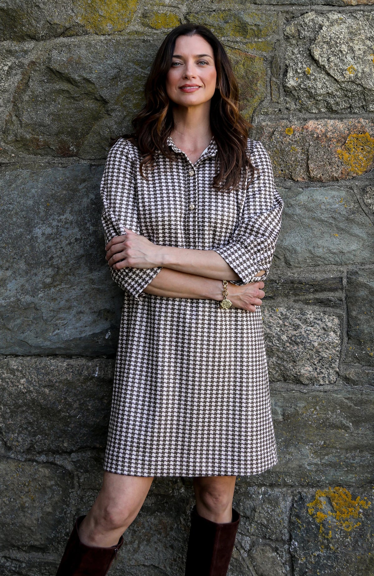 Knit Plaid Dress