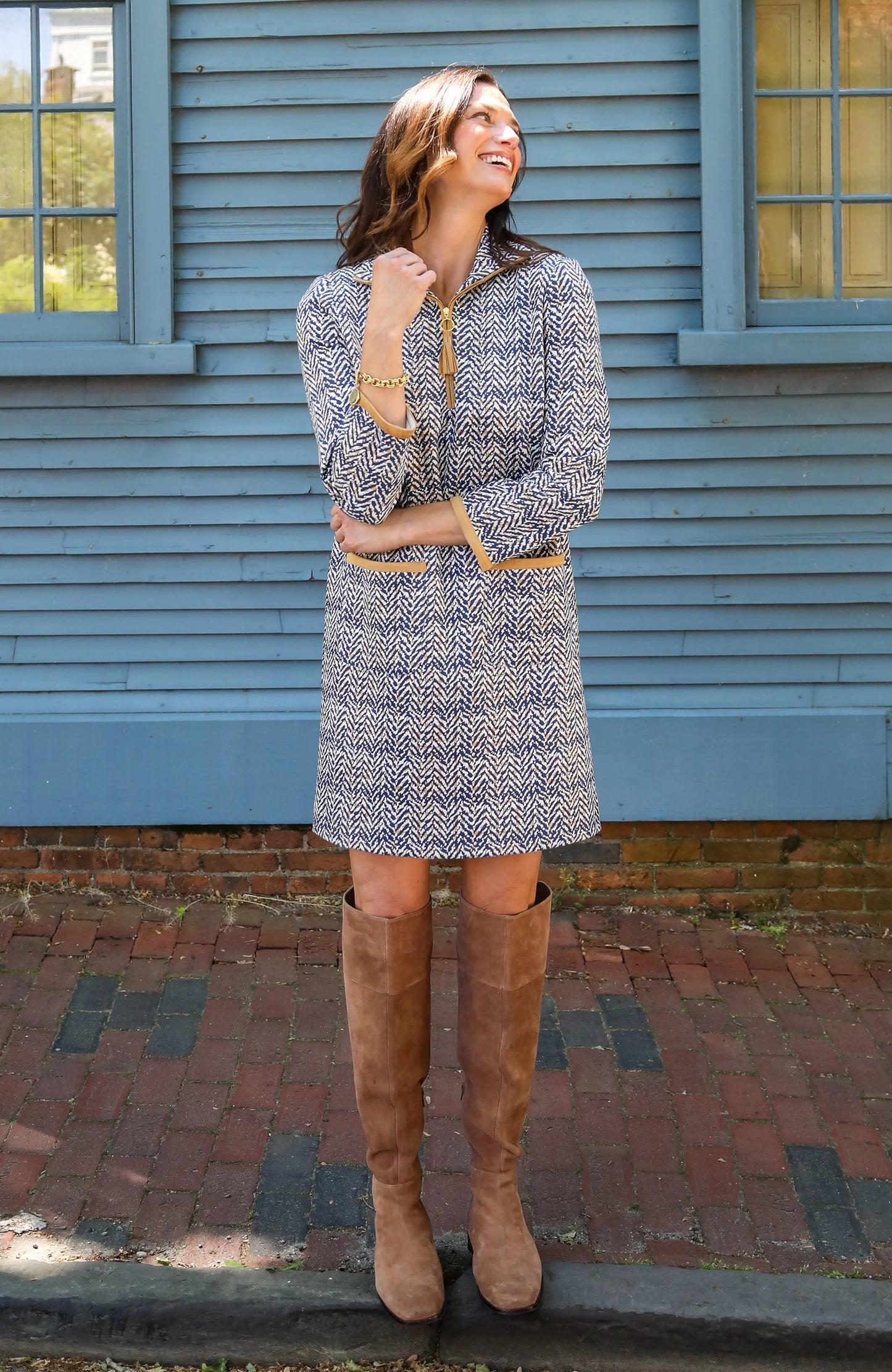 Melanie Plaid Knit Dress