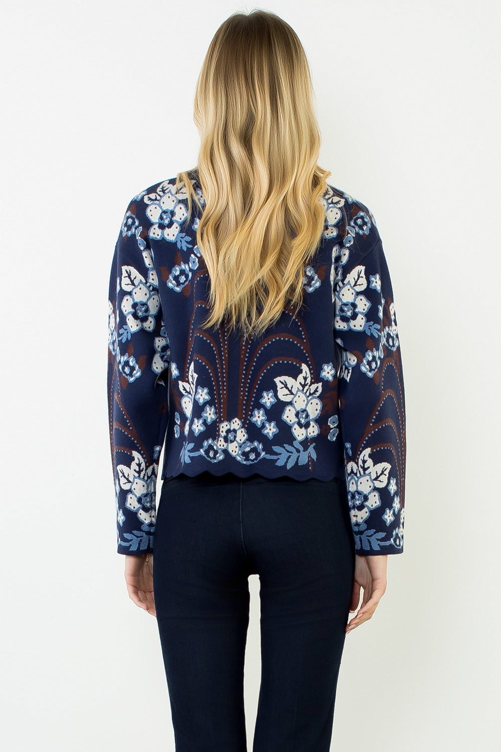 Navy Knit Crew Neck Sweater