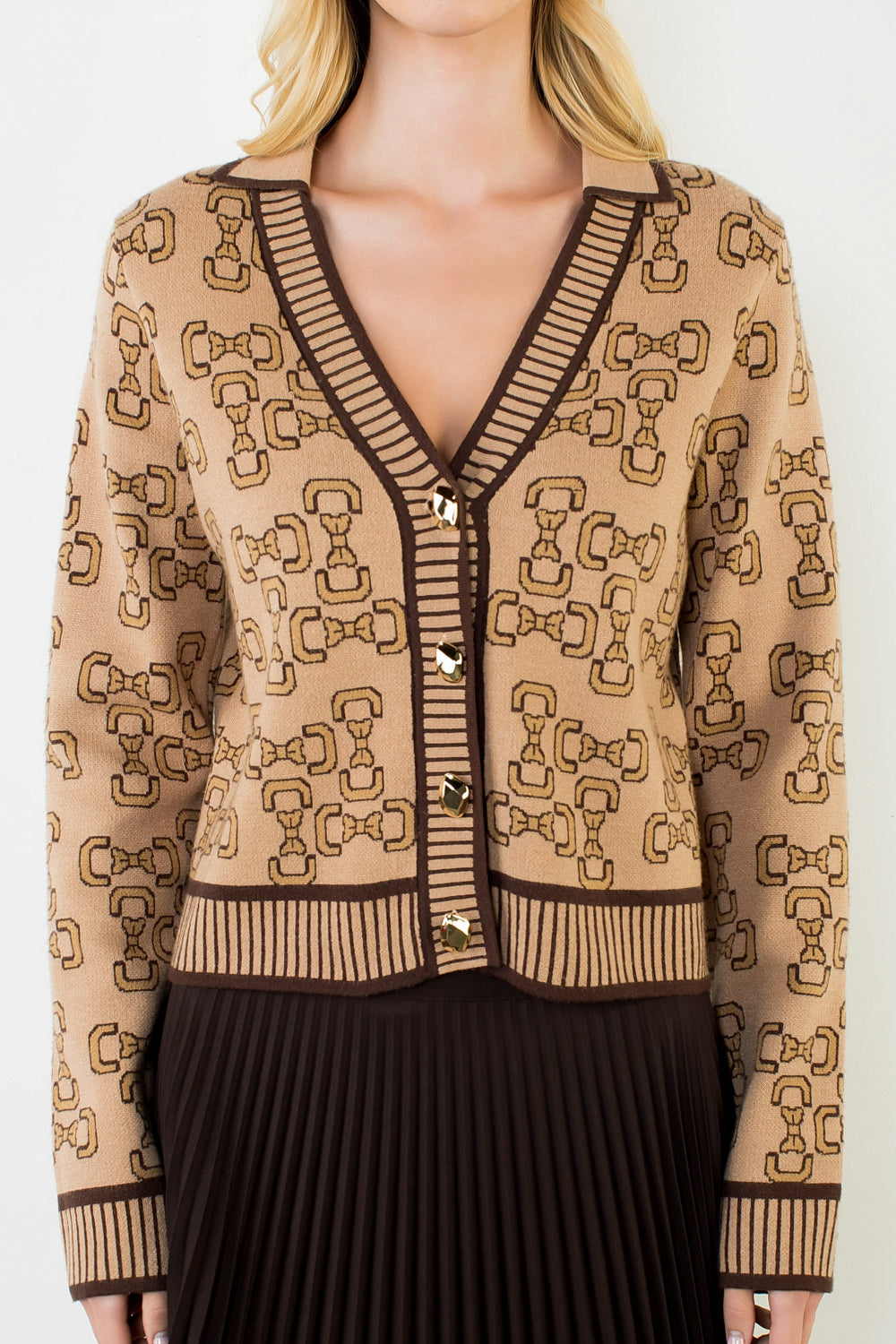 Chain Link Cardigan Sweater