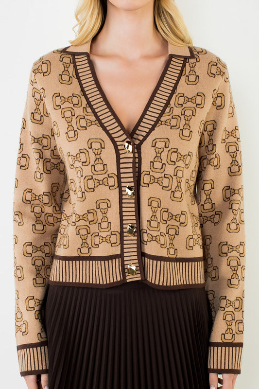 Chain Link Cardigan Sweater