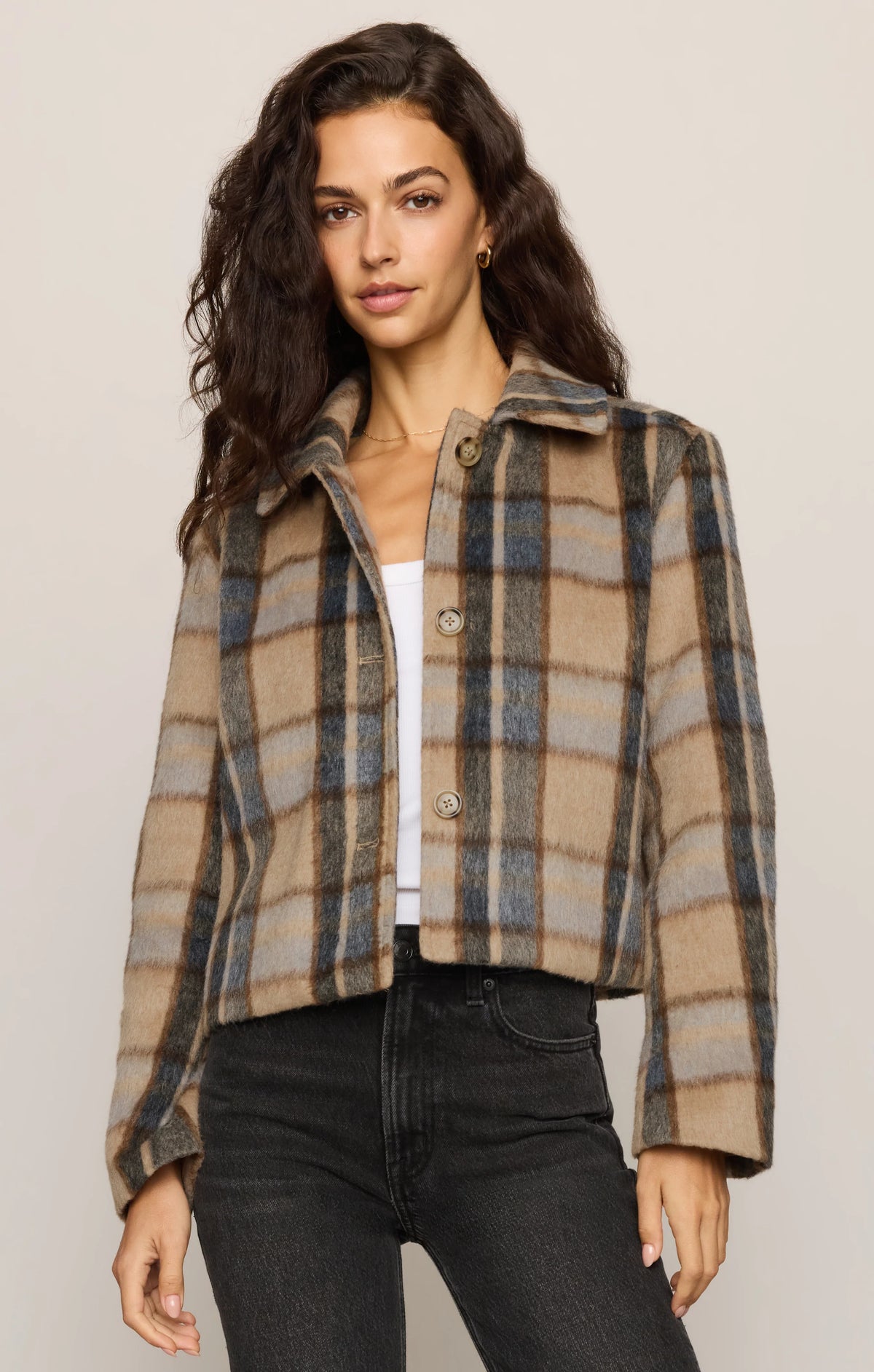 Petra Plaid Shrunken Jacket