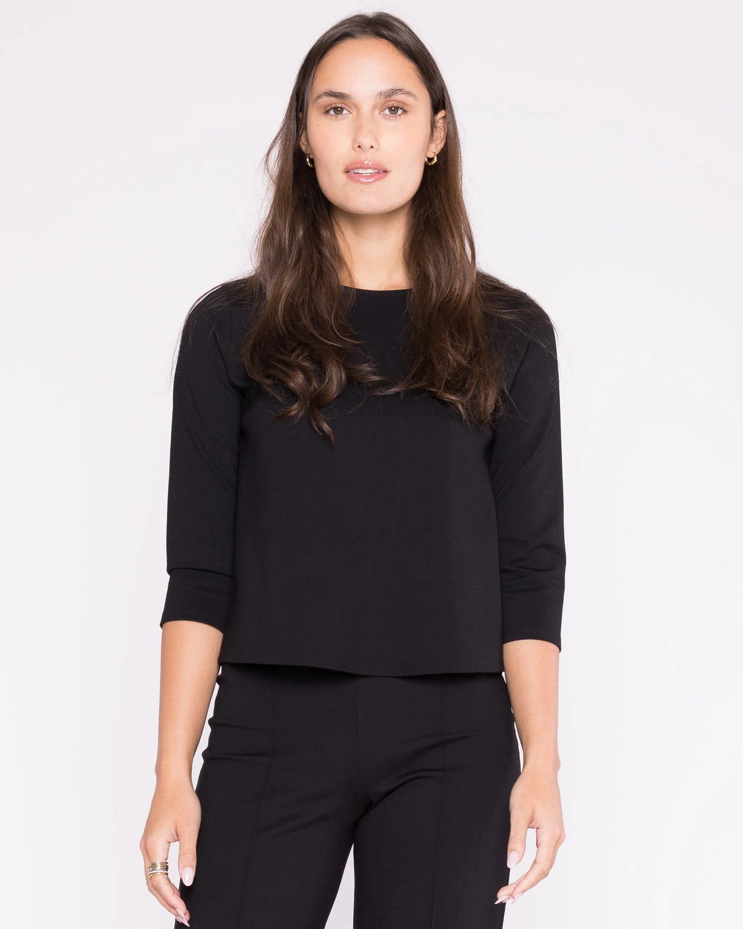 Ponte Knit 3/4 Sleeve Top