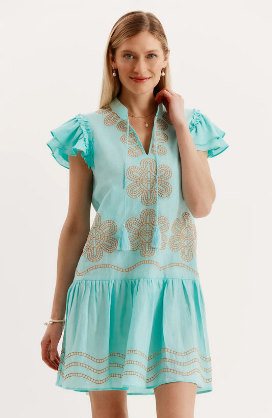 Aimee Embroidered Dress - XS / Island Paradise - Dress