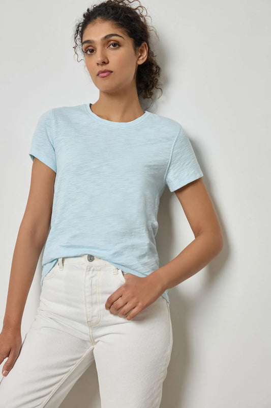 Back Seam Crew Neck - Small / Spa - Tops-Tee Shirts/Tanks