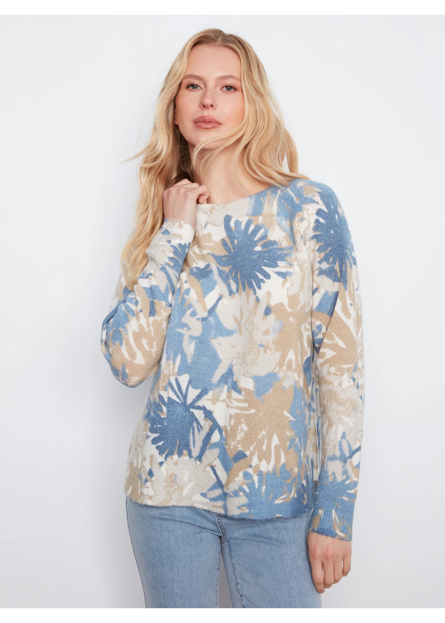 Reversible Printed Raglan Sweater