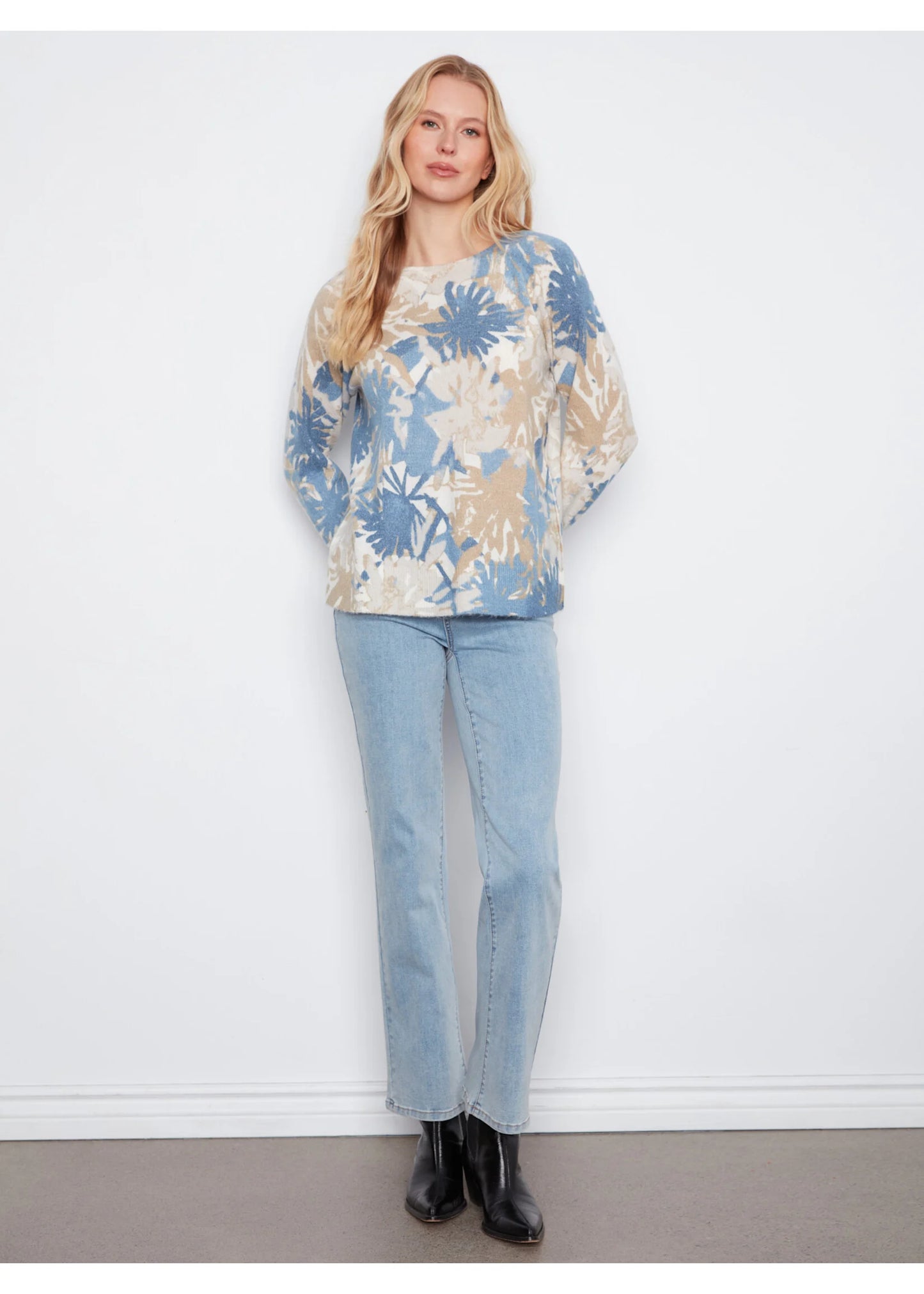 Reversible Printed Raglan Sweater