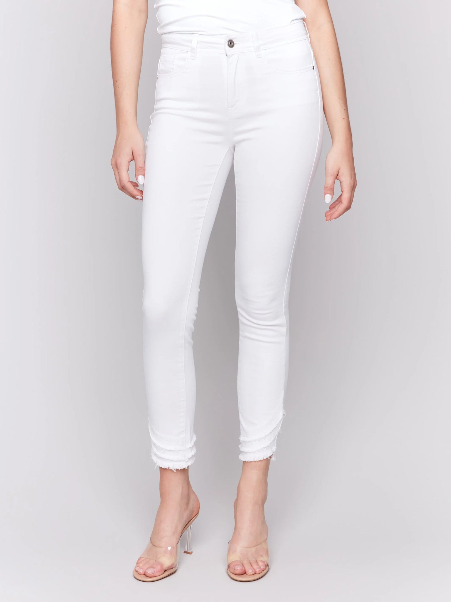 Frayed Hem Twill Denim