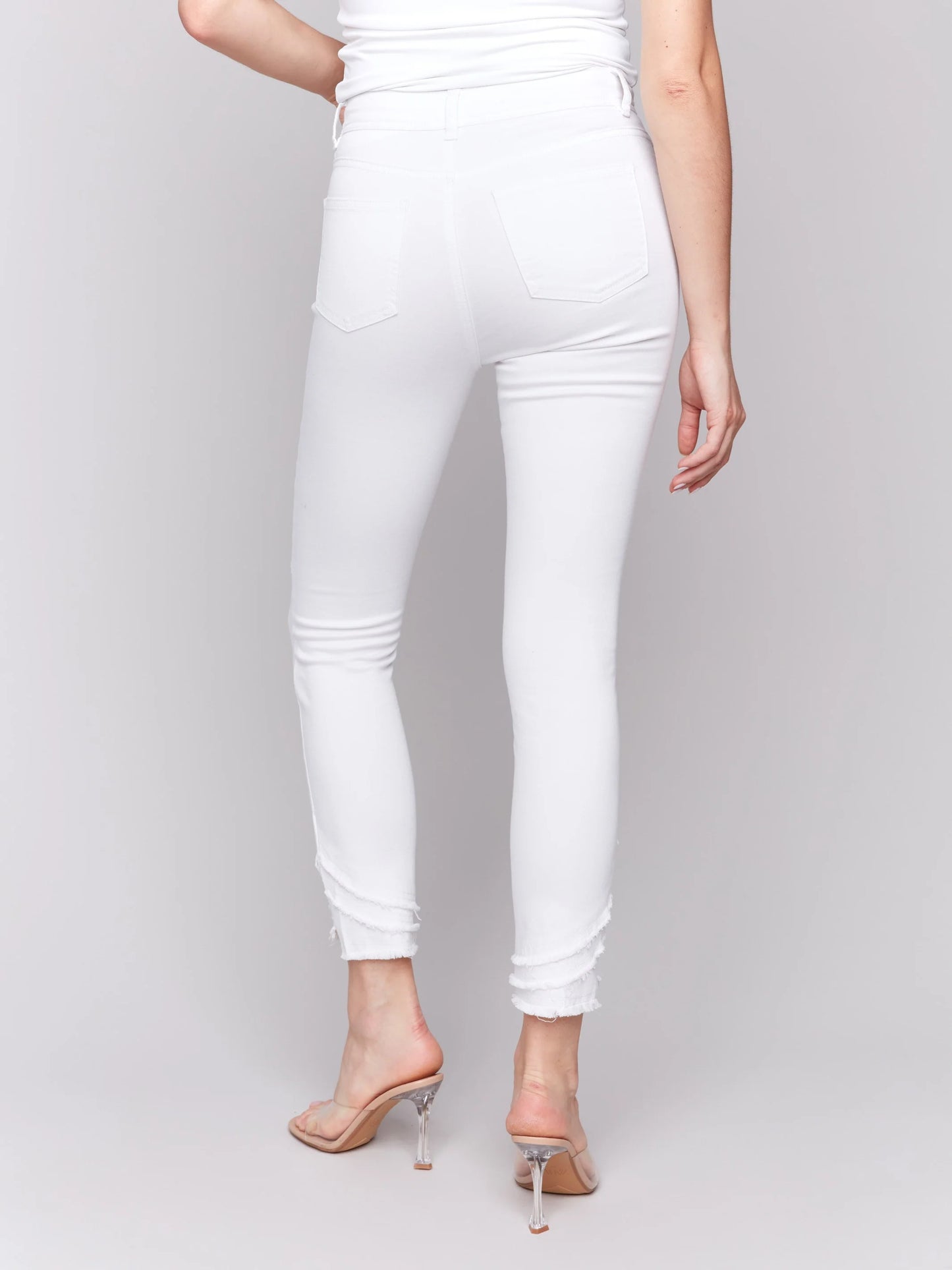 Frayed Hem Twill Denim