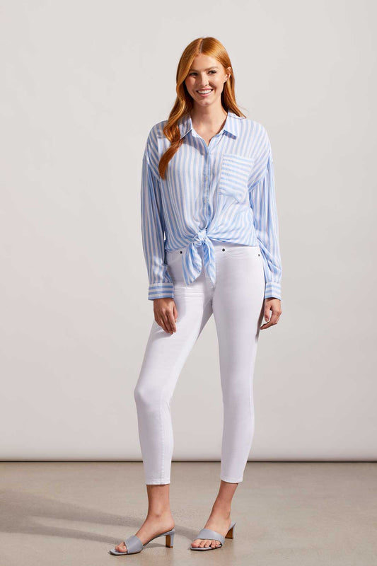 Eco Friendly Pull on White Audrey Ankle Jegging - Denim