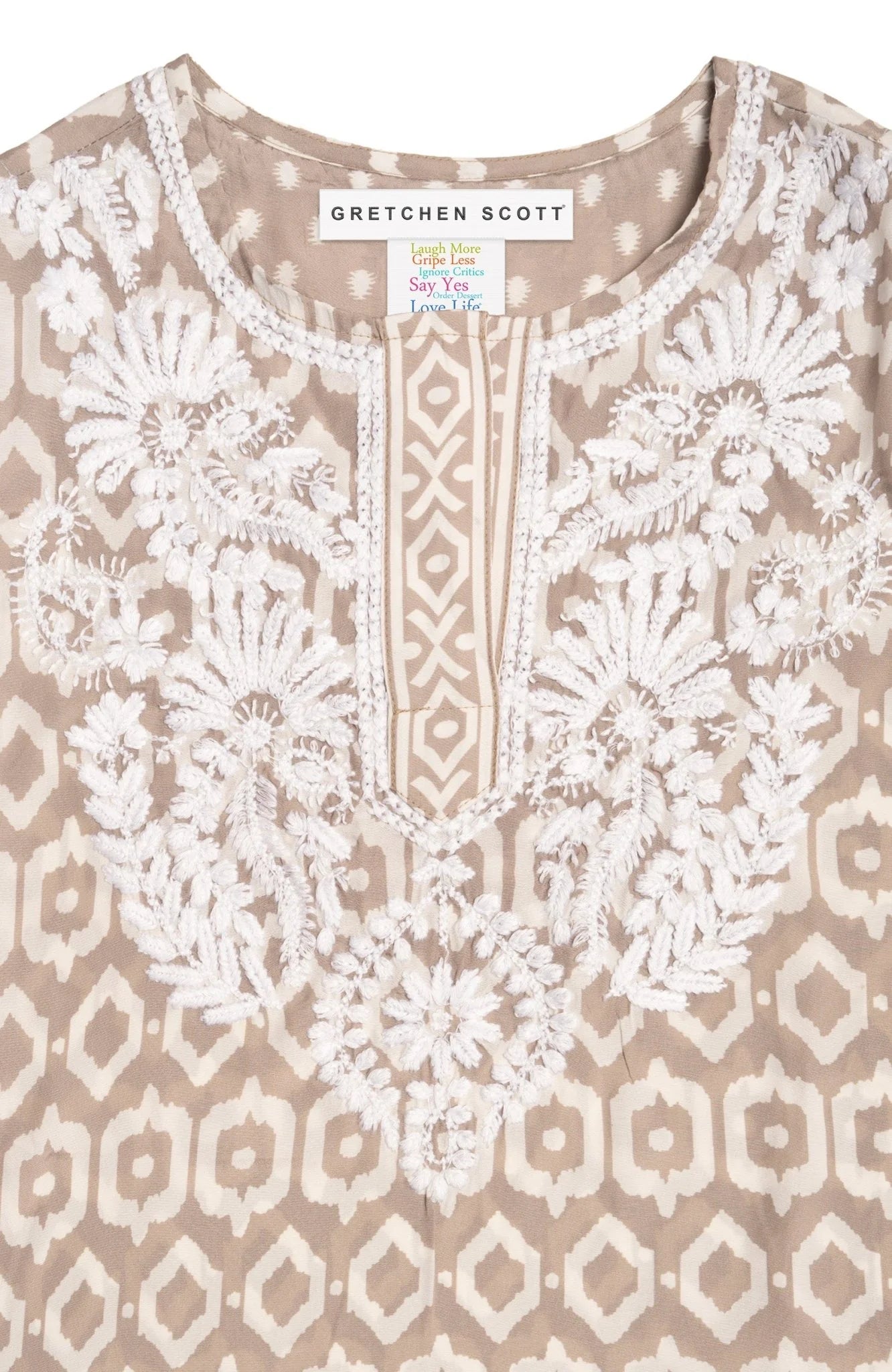 Geo Embroidered Silky Tunic