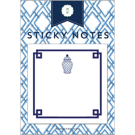 Sticky Note Set with Geometric Ginger Jar
