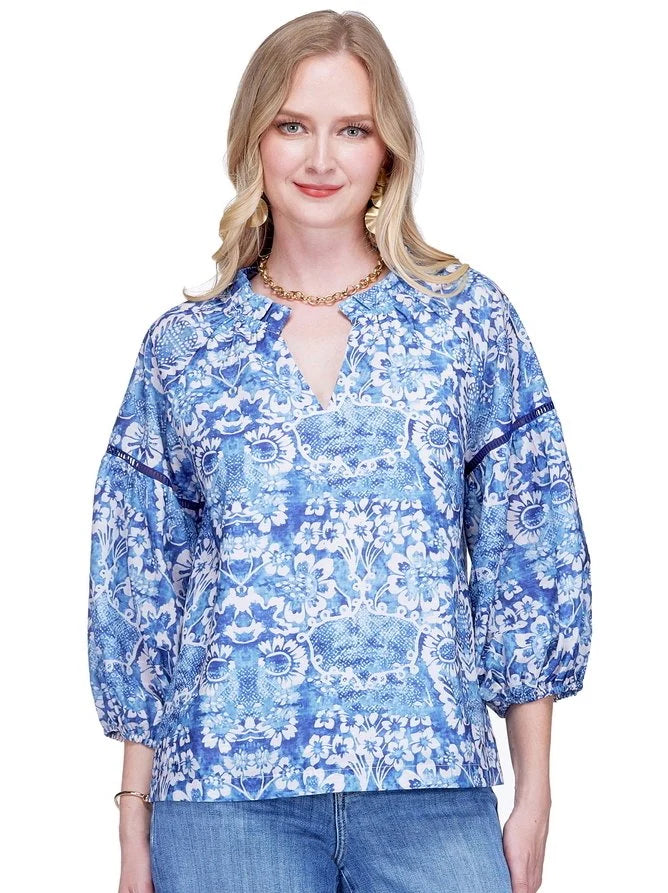 Cerulean Print Top