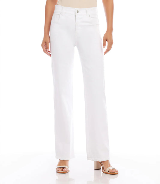 Slim Wide Leg White Jeans - The French Shoppe