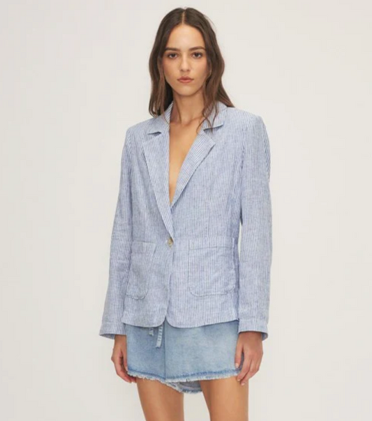 Mattis Stripe Blazer - Small / Navy Stripe - Jacket