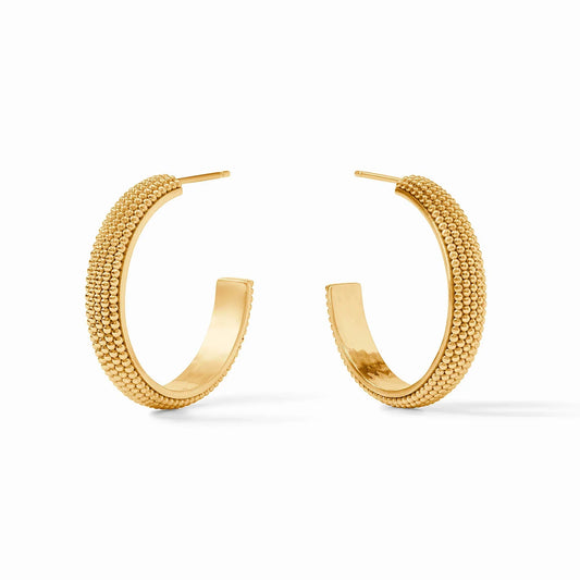 Medium Beaded Eternity Hoop Cabochon - Jewelry