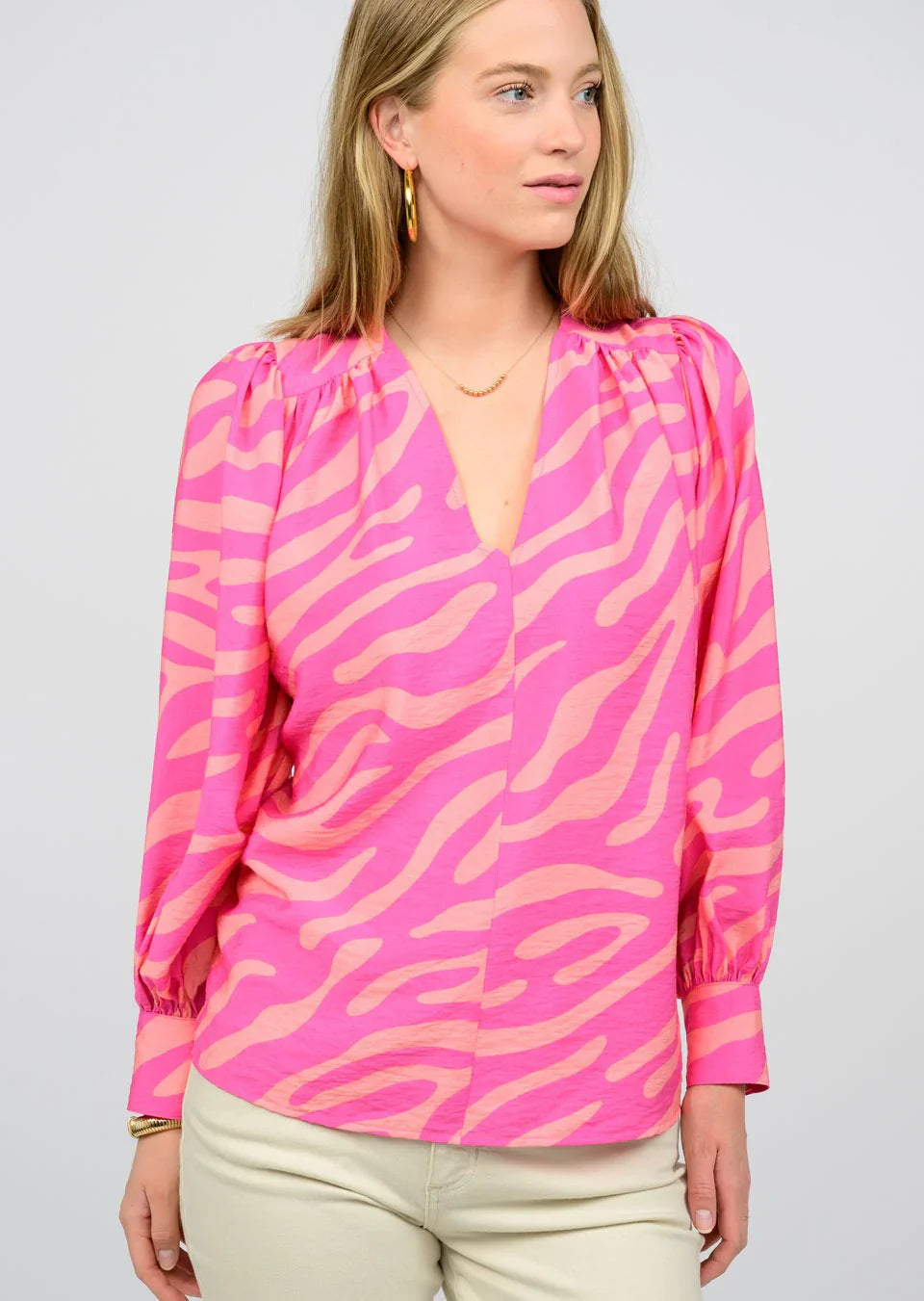 Mod Zebra Top - Tops-Woven/Blouses