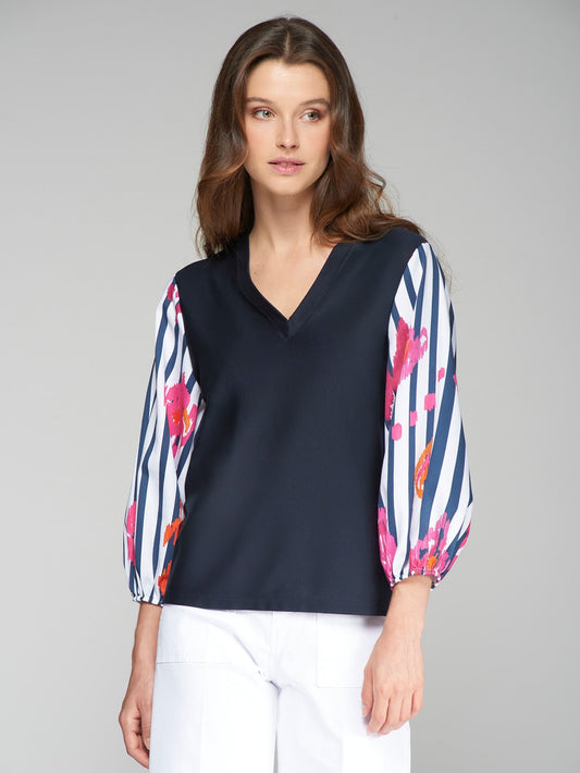 Monica Ikat Top - Tops-Novelty/Cut & Sewn