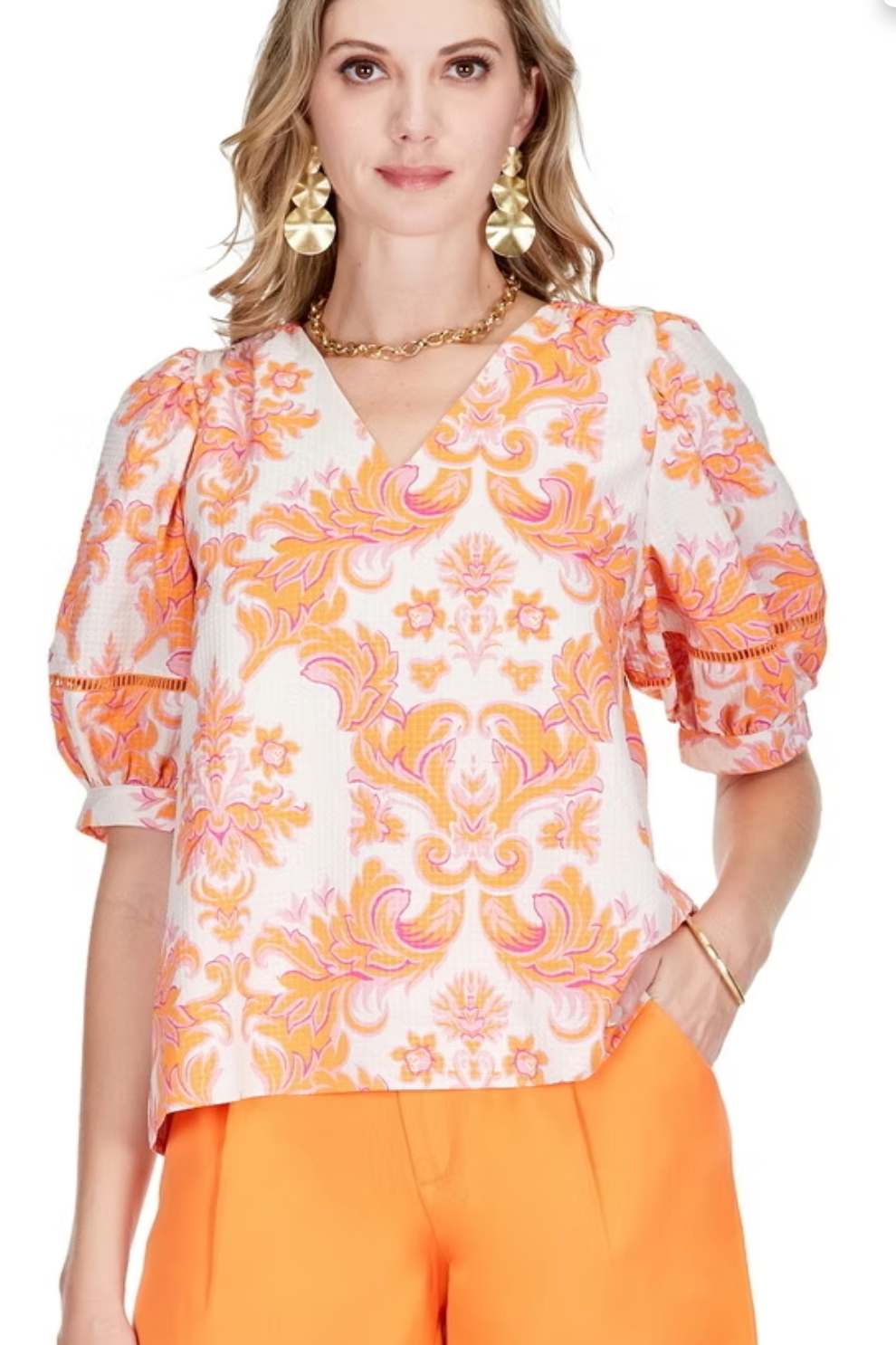 Orange Essence Blouse - Tops-Novelty/Cut & Sewn