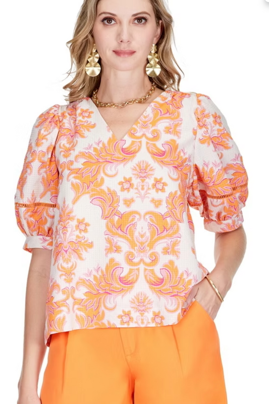 Orange Essence Blouse - Tops-Novelty/Cut & Sewn