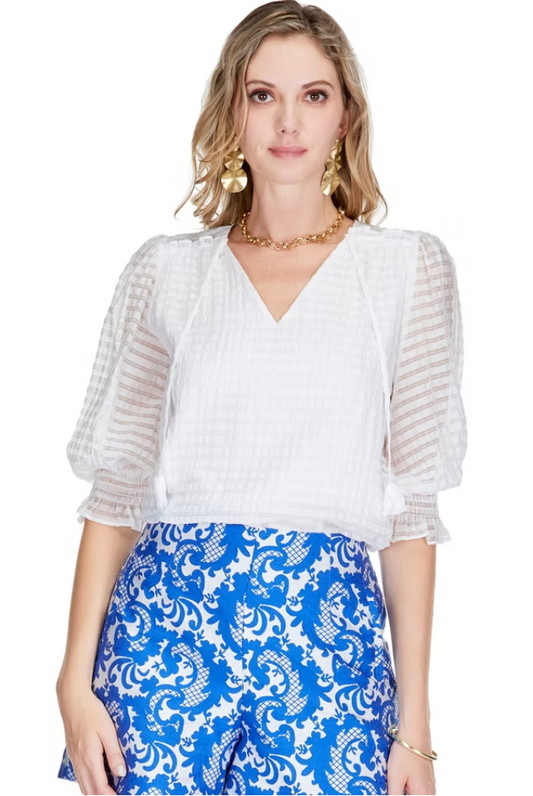 Organza Top - Small / White - Tops-Novelty/Cut & Sewn