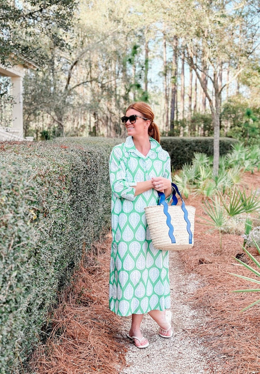 Sara Long Dress - Large / Green Paisley - Dress