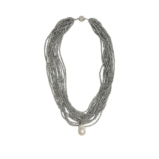 Silver Crystal Necklace - Jewelry