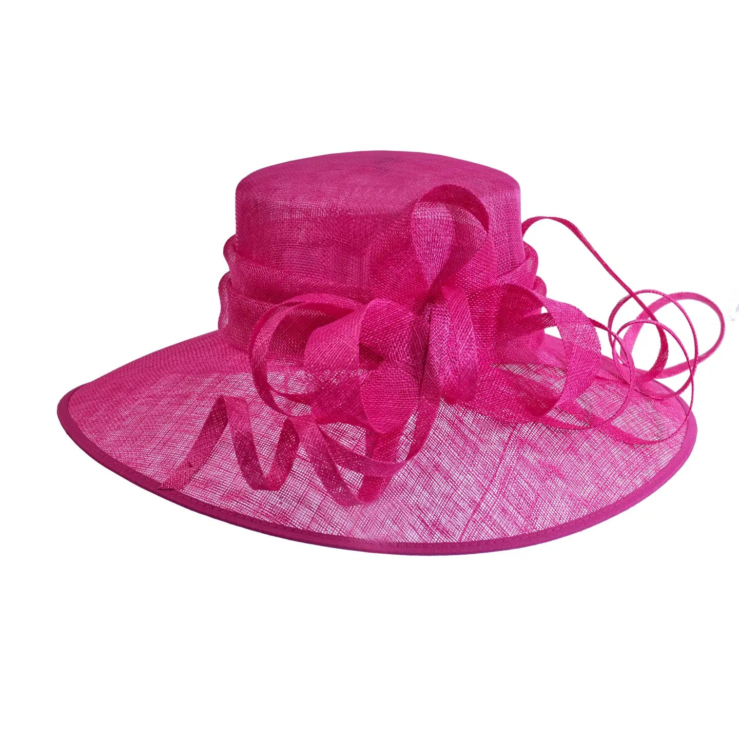 Sinamay Swirl Hat - One Size / Fuchsia - Accessories