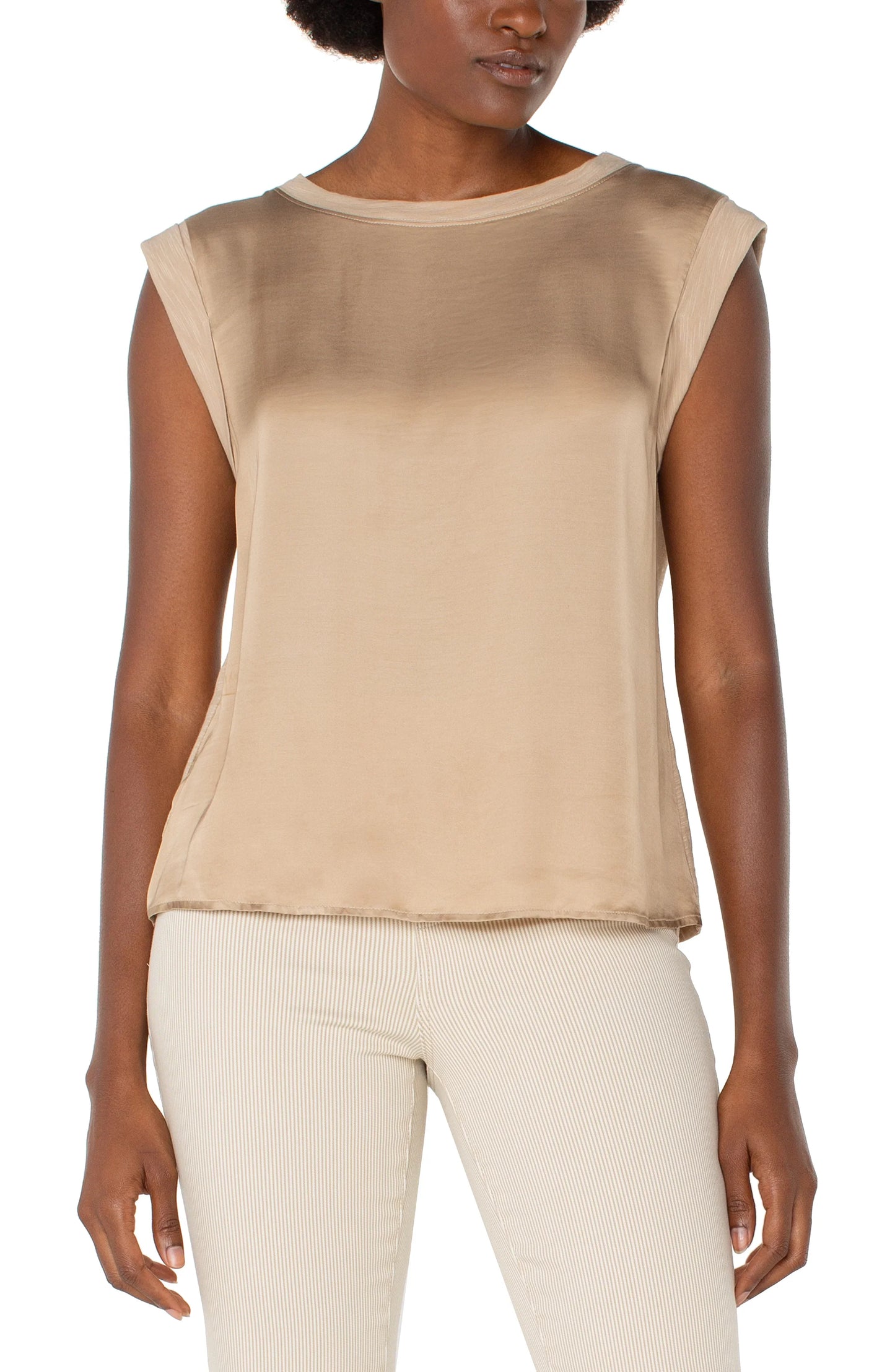 Sleeveless Knit Top - XS / Champagne - Tops-Novelty/Cut & Sewn