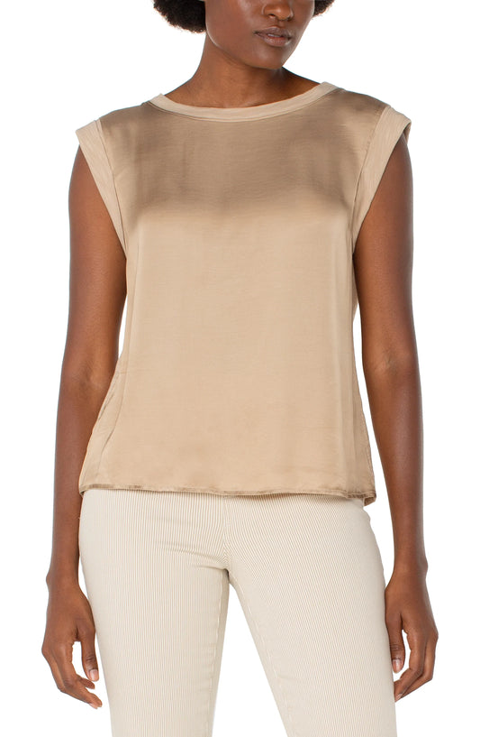 Sleeveless Knit Top - XS / Champagne - Tops-Novelty/Cut & Sewn