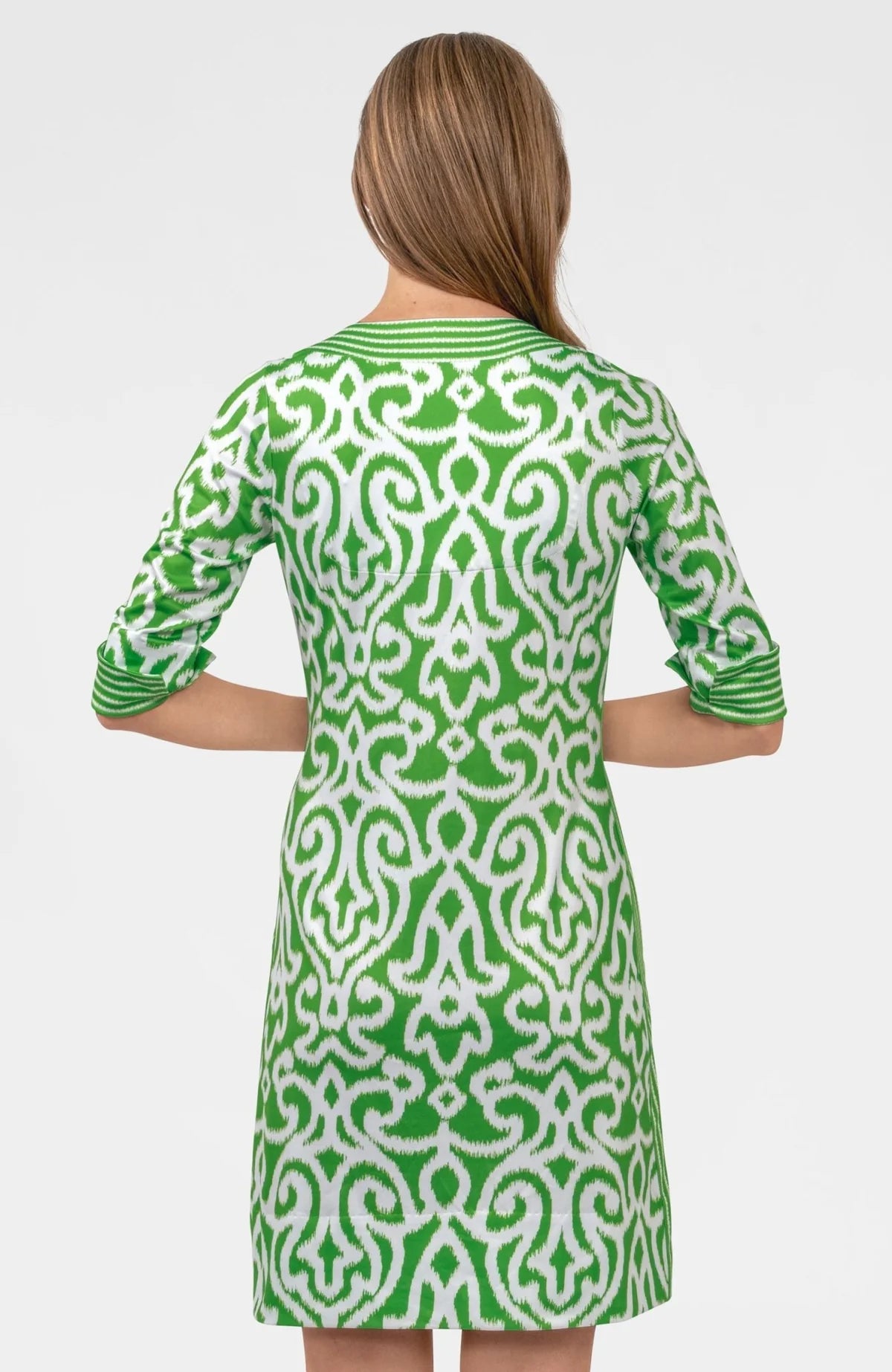 Split Neck Dress in Arabesque