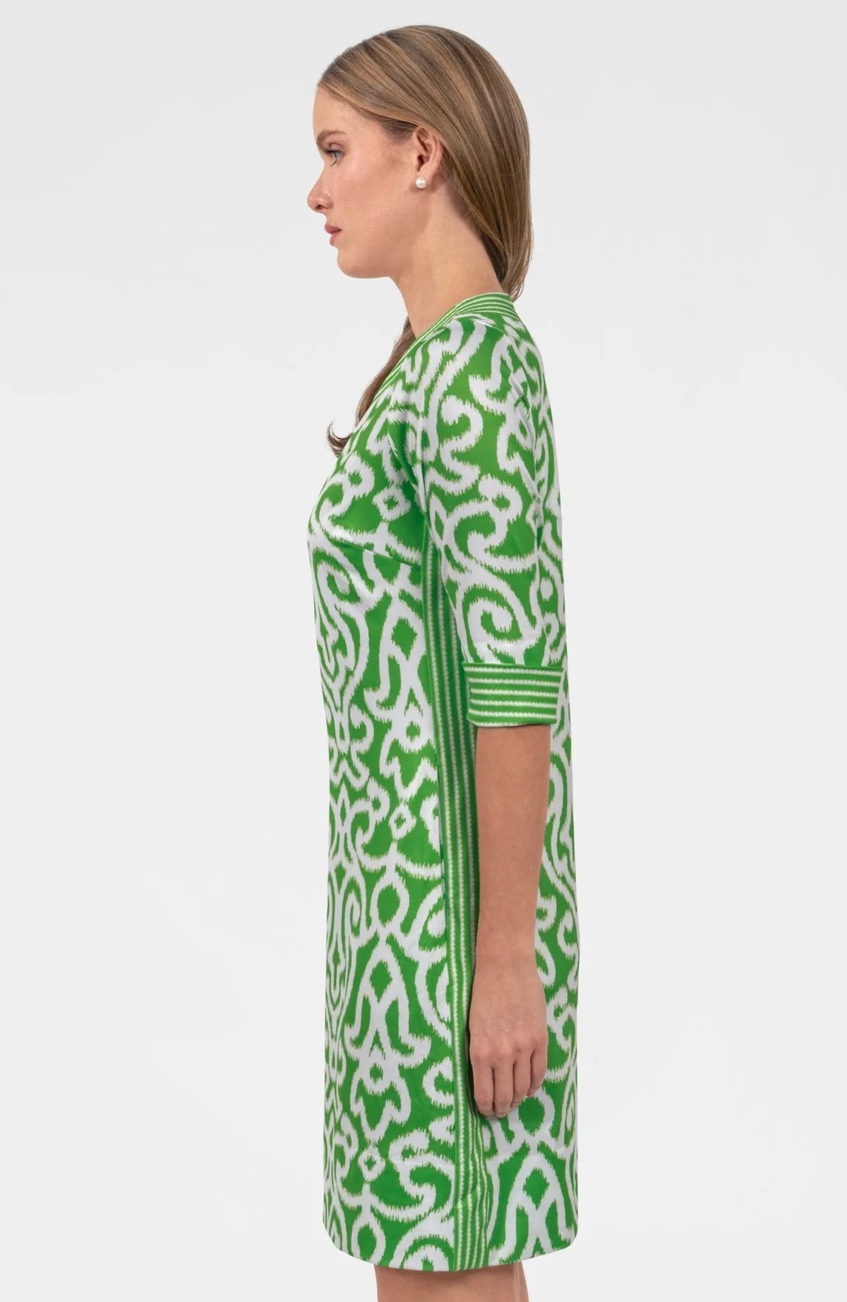 Split Neck Dress in Arabesque