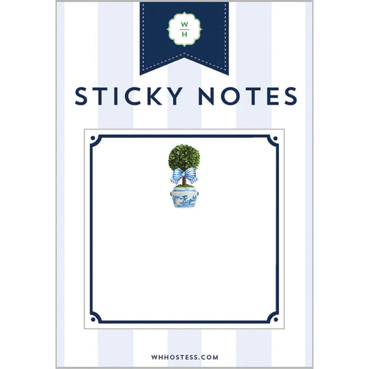 Sticky Note Set with Stripe Topiary Tree