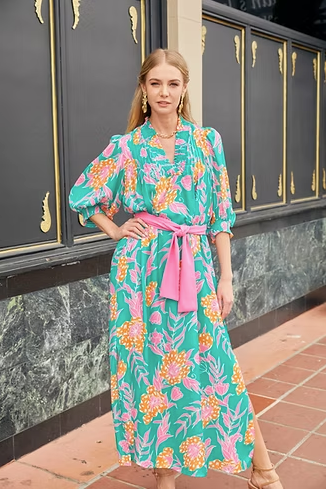 Tiger Lily V Neck Maxi - Dress