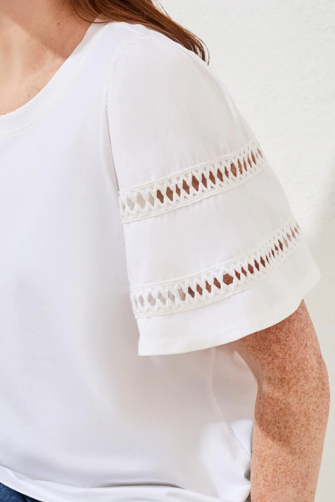 Flutter Sleeve Crew Neck Top