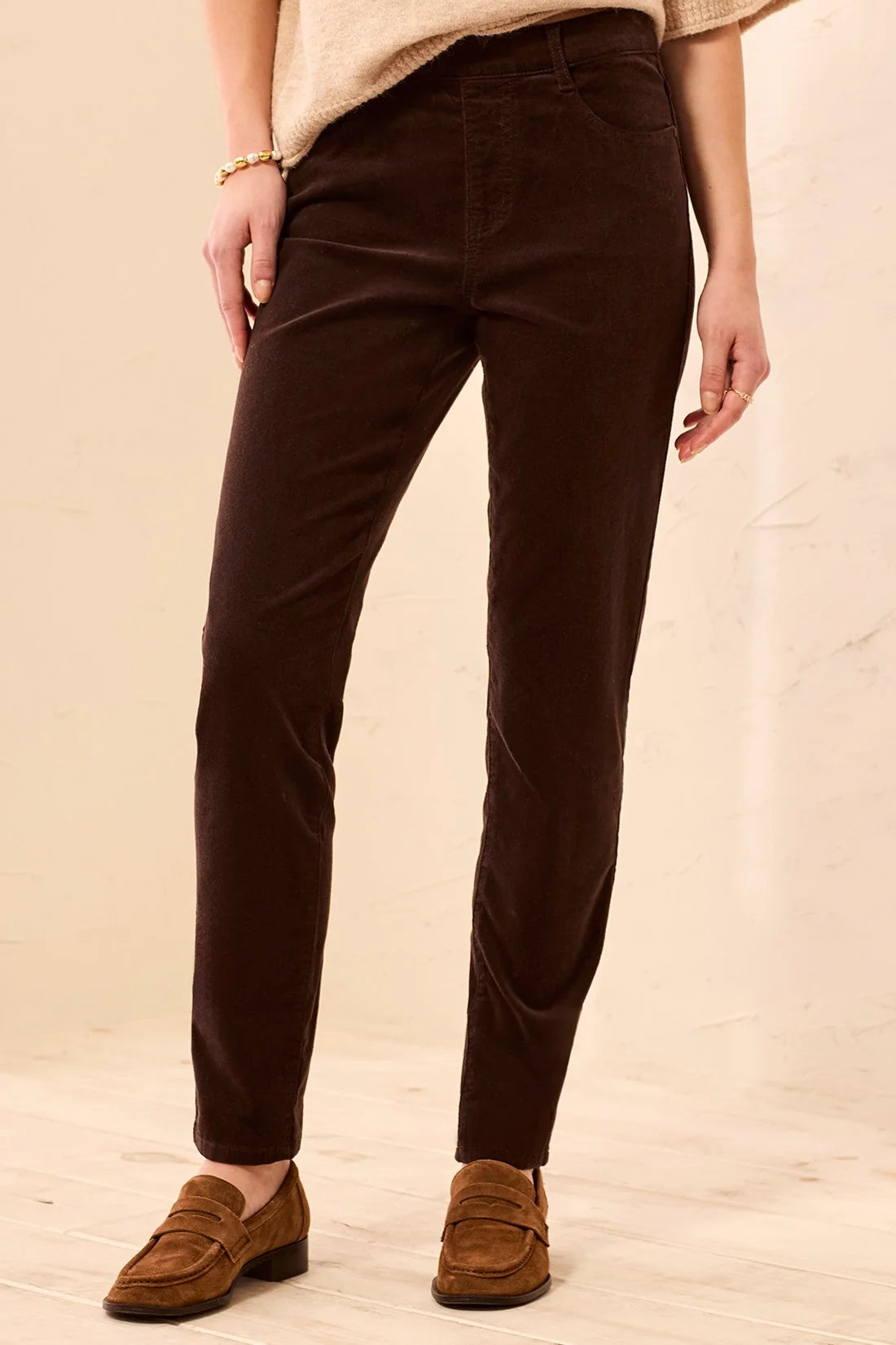 Micro Cord Audrey Pull-On Slim Jeans