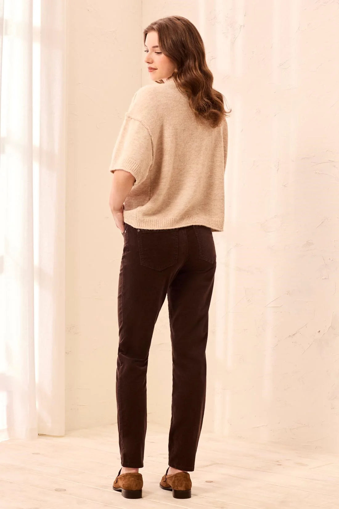 Micro Cord Audrey Pull-On Slim Jeans
