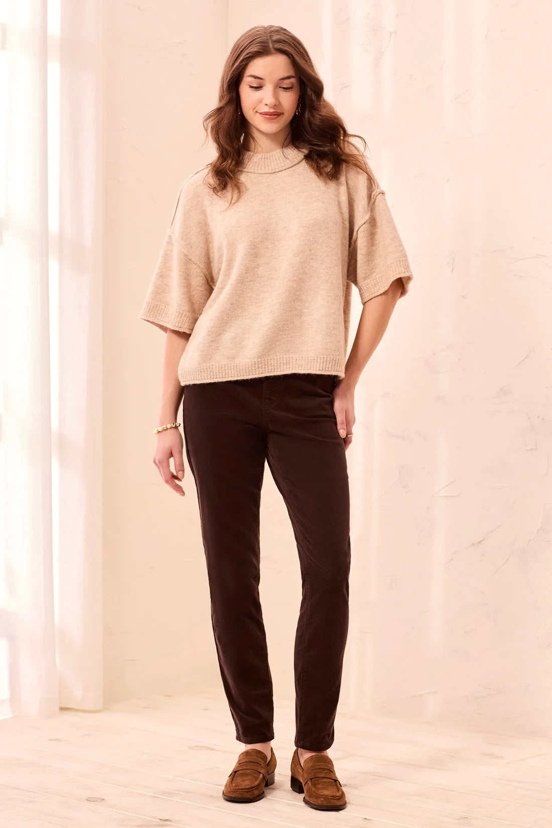Micro Cord Audrey Pull-On Slim Jeans